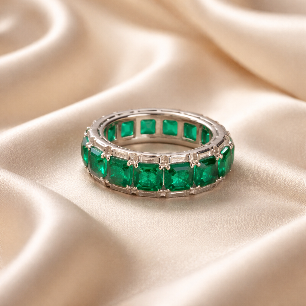Emerald Green Eternity Band