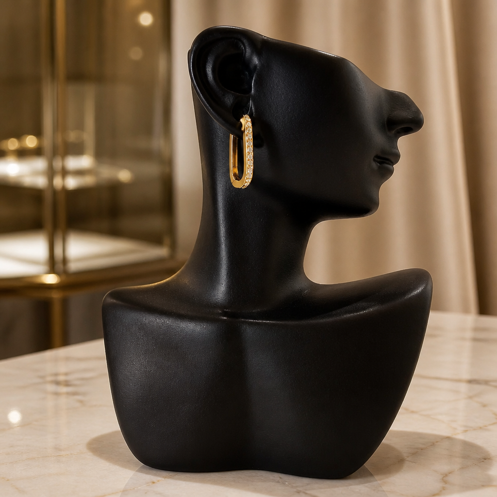 Chunky Hoop Gold Earrings