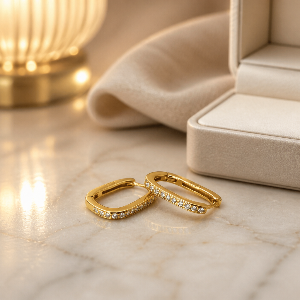 Chunky Hoop Gold Earrings