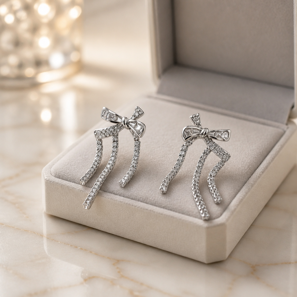 Bow Tassel Dangle Earrings