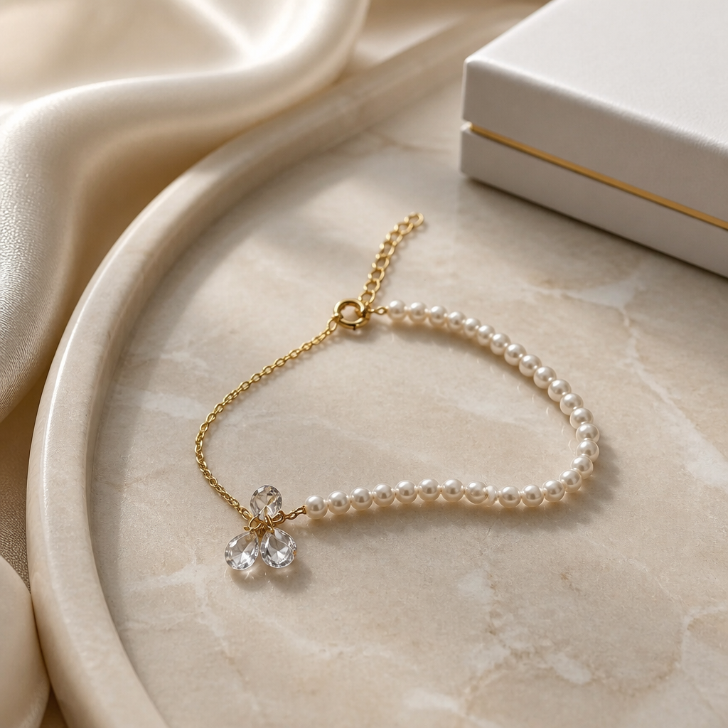 Gold Pear Beaded Bracelet